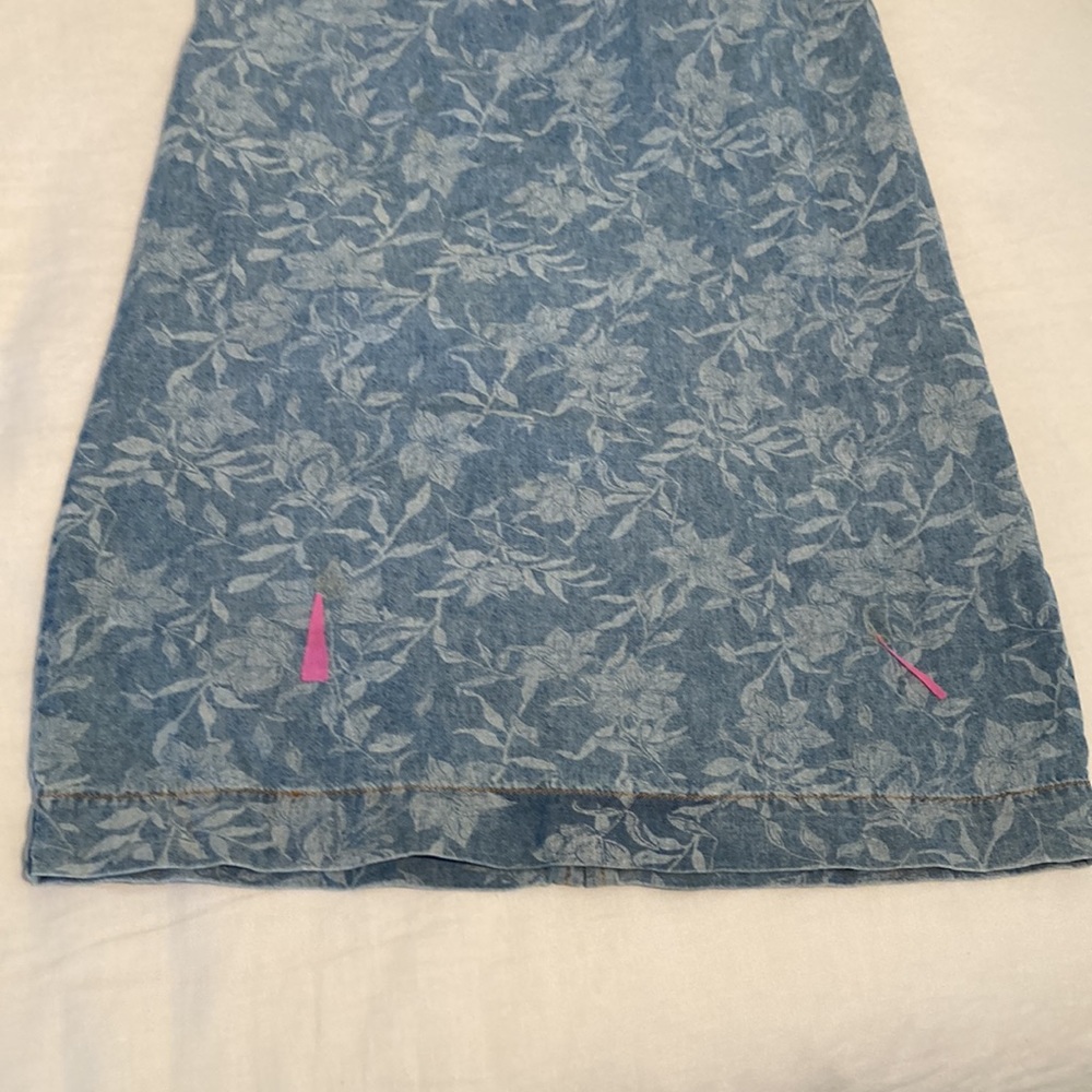 Rag & Bone Jean denim tie dress floral xs - Picture 12 of 14